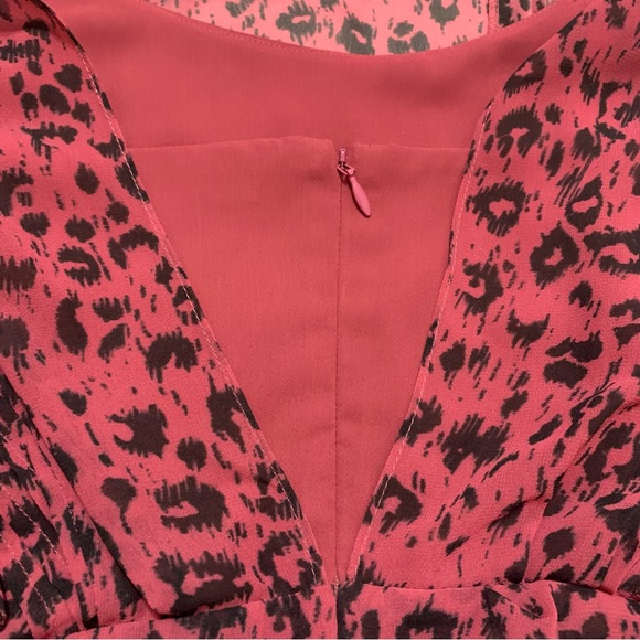 ALL SAINTS 🔹 Hali Roar Ruched Leopard Print Mini Dress - Size 6 - Picture 11 of 16